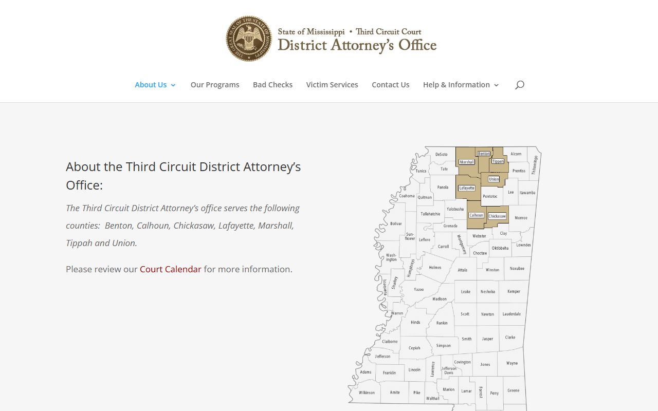 Chickasaw County criminal court records and the Third Circuit District Attorney homepage
