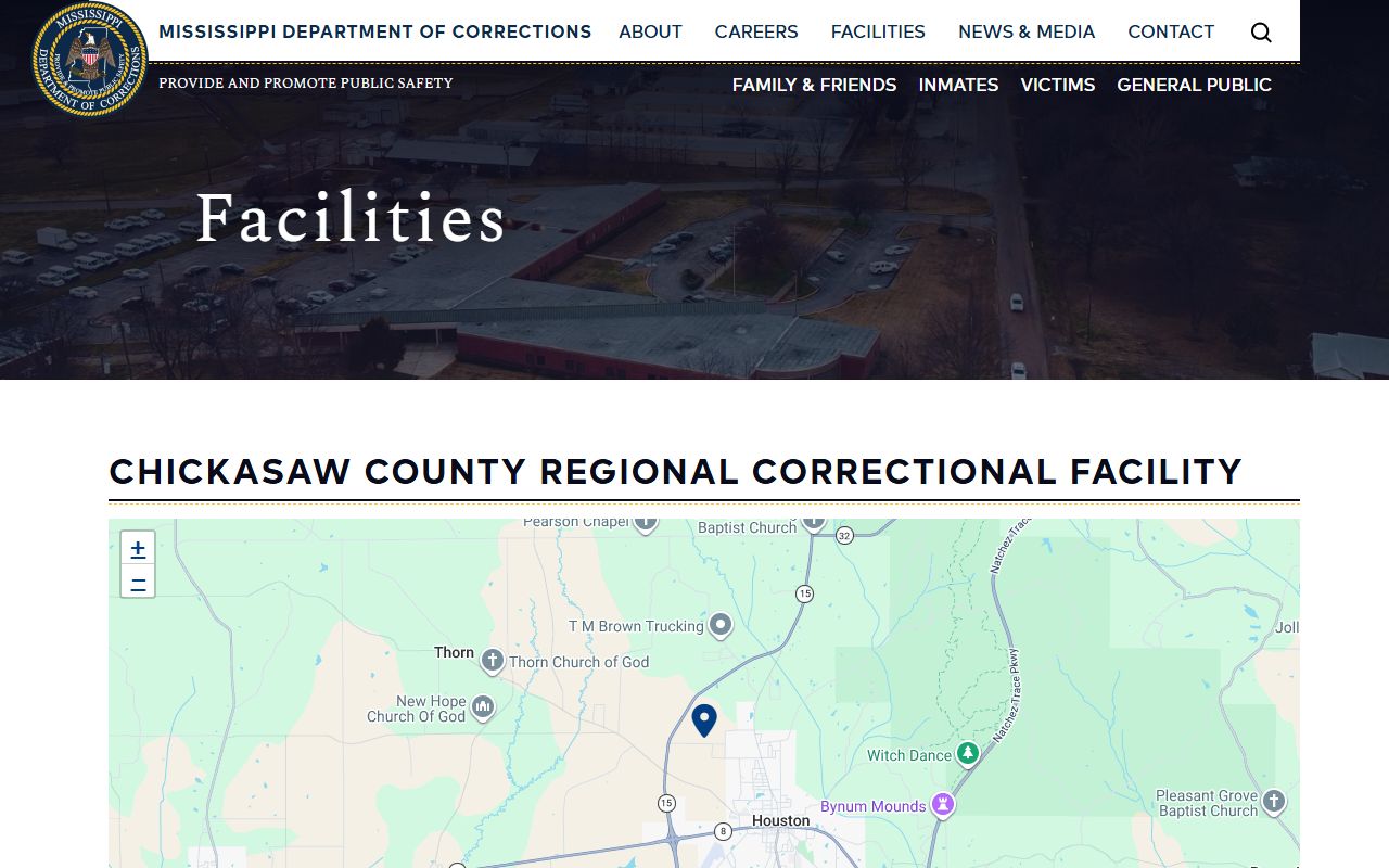 Chickasaw County inmate regional correctional facility listing