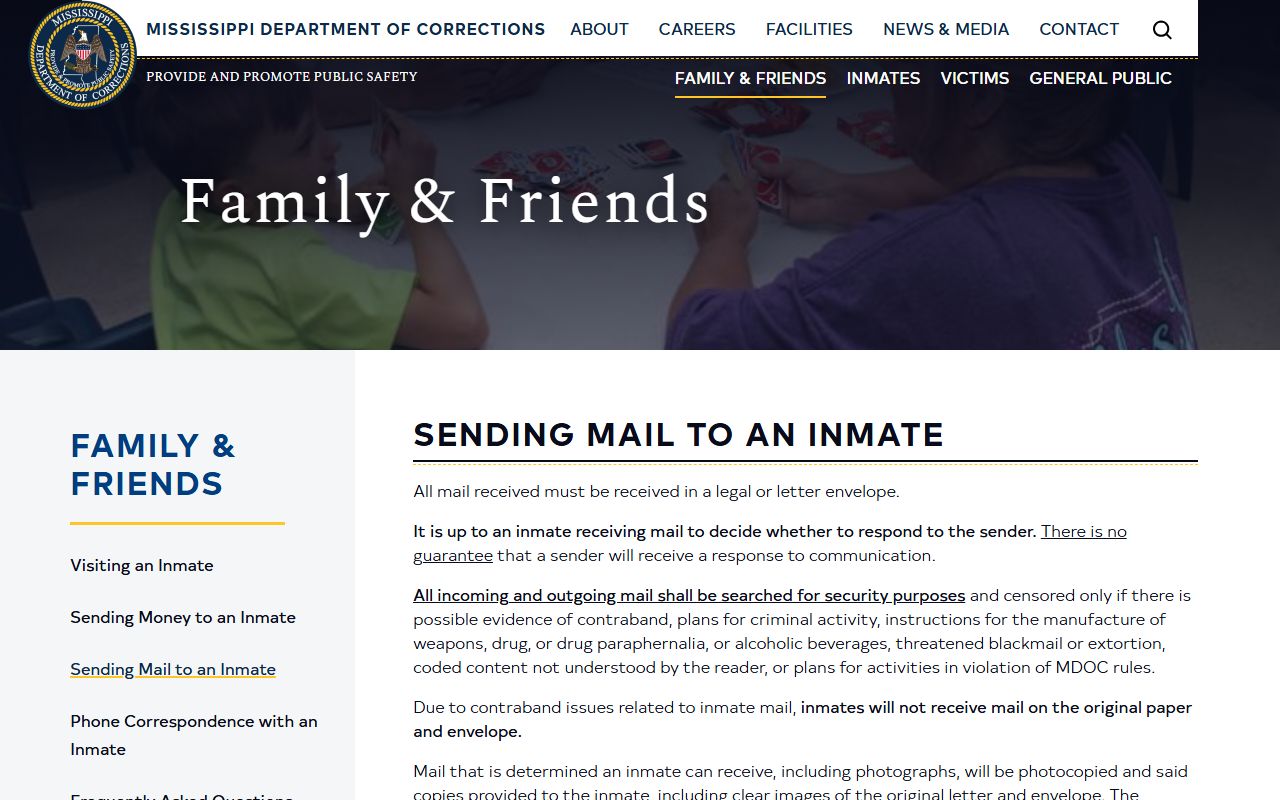Chickasaw County probate mail rules for an incarcerated heir
