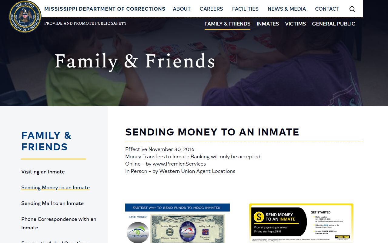 Chickasaw County probate distribution rules for an incarcerated beneficiary