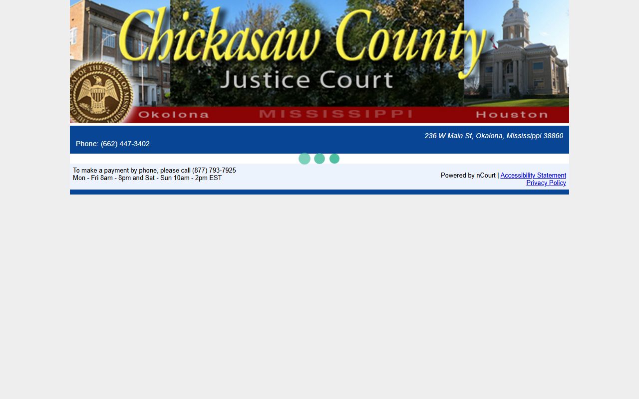Chickasaw County traffic citation lookup for Justice Court District 2 in Okolona