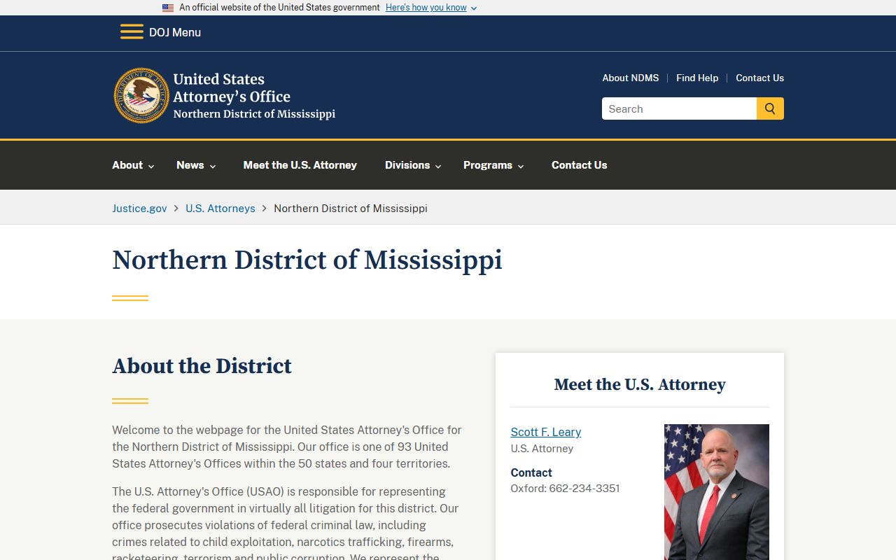 Chickasaw County warrant matters and the U.S. Attorney for the Northern District of Mississippi
